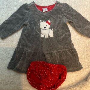 Gymboree cute white dog top and matching bloomers